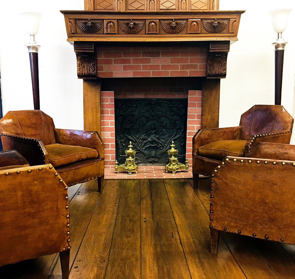 Authentic 1930’s Vintage French Leather Club Chairs made in Paris -circa 1930