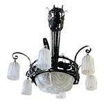 1930s Muller Freres French Art Deco Chandelier Signed by Muller Frères Luneville - French Antiques www.Decoparis.com