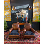 1930's Vintage Art Deco Leather Club Chairs - A Pair - French Antiques www.Decoparis.com