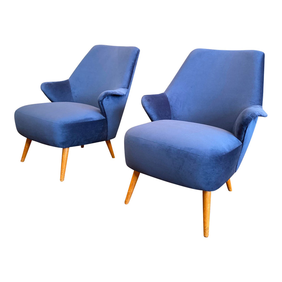 1950 Vintage Gio Ponti Midcentury Armchairs- A Pair - French Antiques www.Decoparis.com