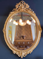 19th Century Napoleon III Gilded Oval Mirror