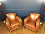 Pair of French Moustache Leather Club Chair Art Deco Circa 1930's - New York - French Antiques www.Decoparis.com