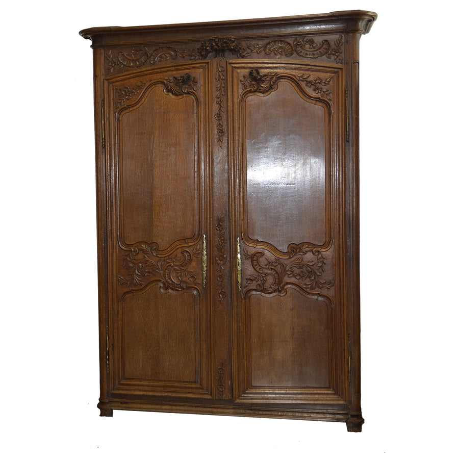 Antique oak wood French Wedding Armoire Wardrobe, circa 1780’s - French Antiques www.Decoparis.com