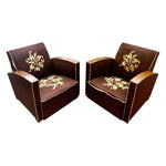 Pair of Art Deco Club Chairs France, circa 1930