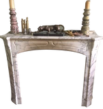 19th Century Louis XV Pompadour Style Marble Mantel - New York - French Antiques www.Decoparis.com