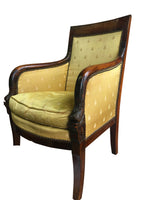 Pair of French 1850s Empire Style Walnut Bergères - New York - French Antiques www.Decoparis.com