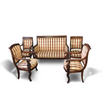Authentic 19th Century France Empire five Pieces Mahogany Salon - Perfectly Restored
