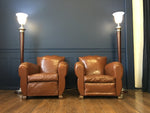 Pair of French Moustache Leather Club Chair Art Deco Circa 1930's - New York - French Antiques www.Decoparis.com