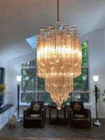 Six-Tier Murano Crystal Italian Chandelier, 120 Quadriedri Prism, circa 1960