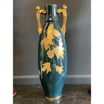 Antique Gustave Asch Blue Green and Gold Porcelain Vase - French Antiques www.Decoparis.com
