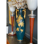 Antique Gustave Asch Blue Green and Gold Porcelain Vase - French Antiques www.Decoparis.com