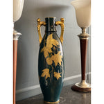 Antique Gustave Asch Blue Green and Gold Porcelain Vase - French Antiques www.Decoparis.com