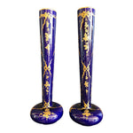 Antique Gustave Asch Cobalt Blue and Gold Porcelain Vases - a Pair - French Antiques www.Decoparis.com