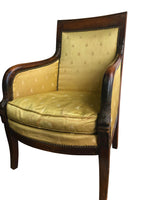 Pair of French 1850s Empire Style Walnut Bergères - New York - French Antiques www.Decoparis.com