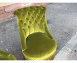 Paire de fauteuils crapaud en tissu mid-century 1930