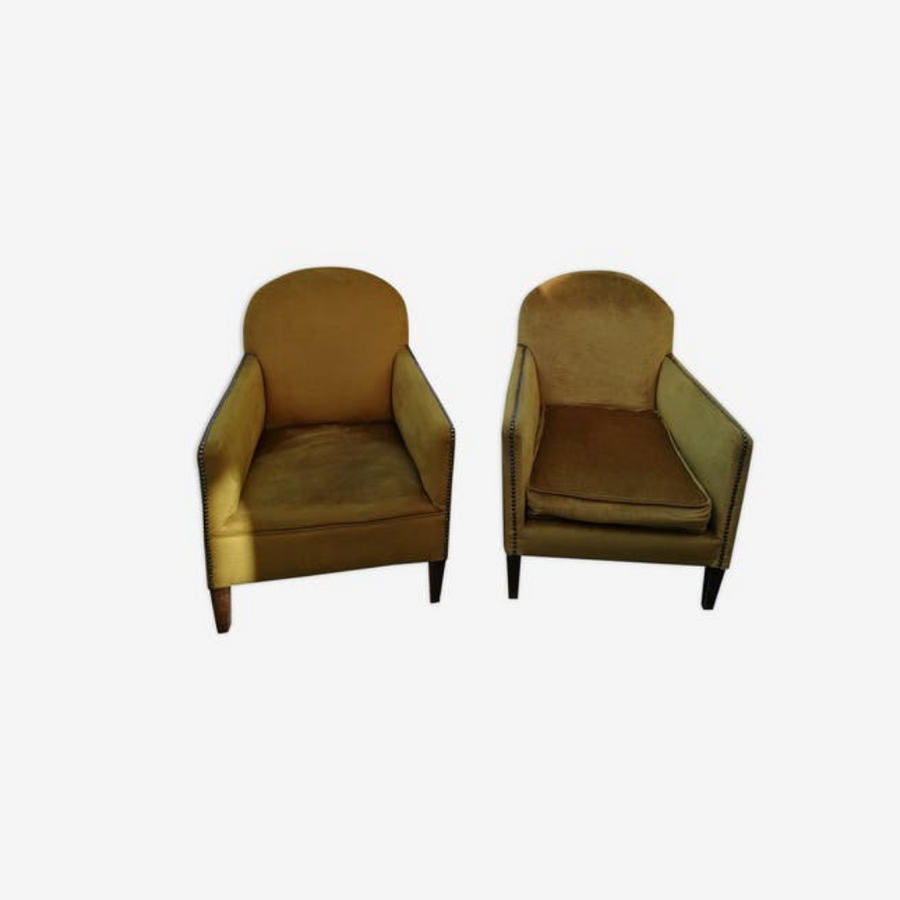 Pair of club-style armchairs 60/70s