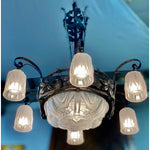 1930s Muller Freres French Art Deco Chandelier Signed by Muller Frères Luneville - French Antiques www.Decoparis.com