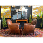 1930's Vintage Art Deco Leather Club Chairs - A Pair - French Antiques www.Decoparis.com