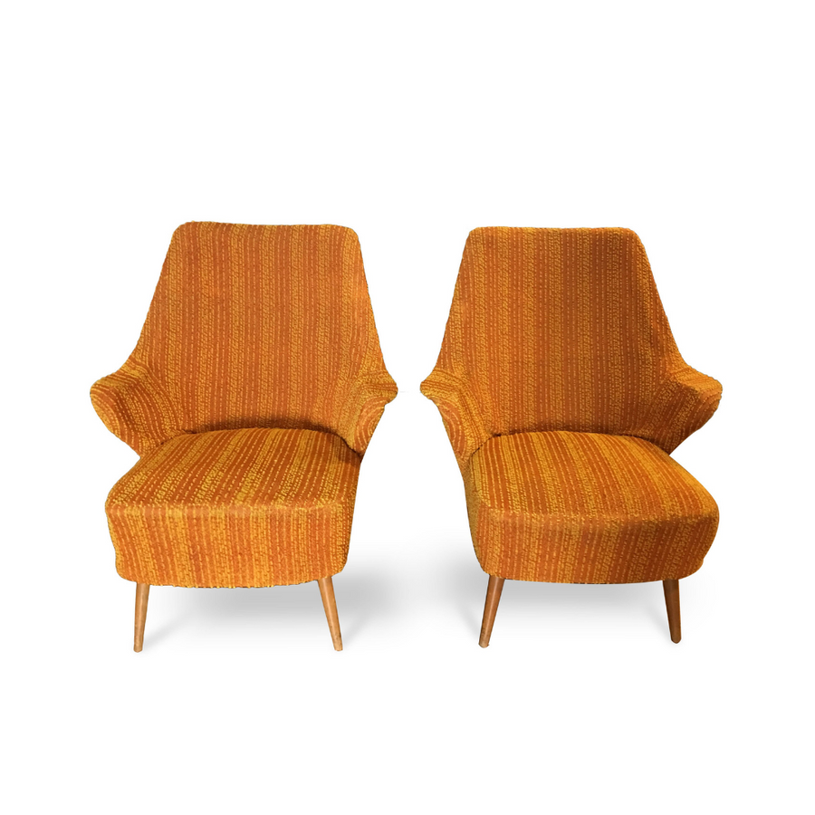 Pair of French Midcentury Lounge Chairs Gio Ponti Style - New York