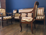Authentic 19th Century France Empire five Pieces Mahogany Salon - Perfectly Restored - French Antiques www.Decoparis.com