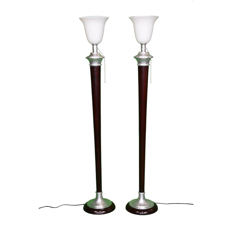 1930's pair of signed Art Deco Mazda floor lamps (Torchiere) - New York