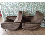 Set of two sixties velvet armchairs